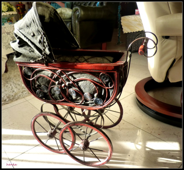 retro wózek dla lalek-jeżdżący