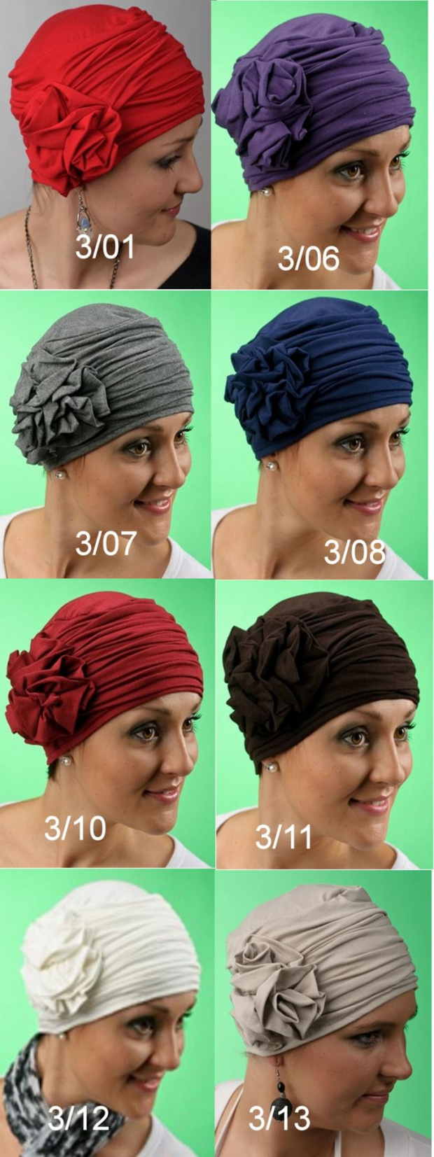 Turban Retro 3 kwiaty