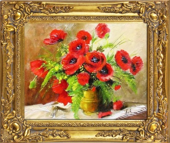 Mohn-Ölgemälde handgemalt Leinwand+Rahmen Sygniert 27x32cm, cena 39,99e http://www.go-bi.pl/produkty/obraz-01129.html