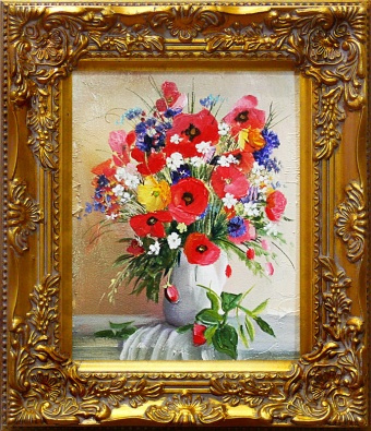 Gemischter Blumenstrauß-Ölgemälde handgemalt Leinwand+Rahmen Sygniert 27x32cm,cena 39,99e http://www.go-bi.pl/produkty/obraz-02288.html