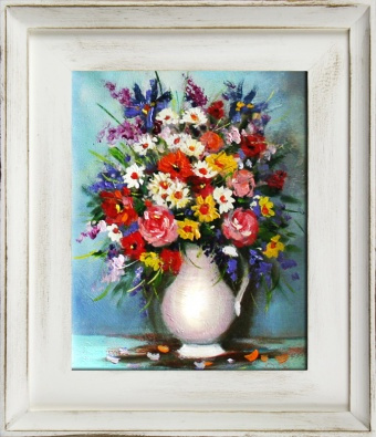 Gemischter Blumenstrauß-Ölgemälde handgemalt Leinwand+Rahmen Sygniert 27x32cm,cena 39,99e http://www.go-bi.pl/produkty/obraz-06647.html