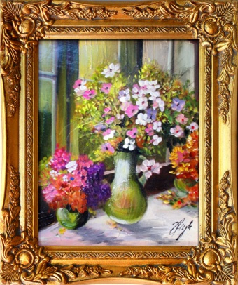 Gemischter Blumenstrauß-Ölgemälde handgemalt Leinwand+Rahmen Sygniert 27x32cm,cena 39,99e http://www.go-bi.pl/produkty/obraz-01908.html