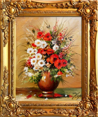 Gemischter Blumenstrauß-Ölgemälde handgemalt Leinwand+Rahmen Sygniert 27x32cm,cena 39,99e http://www.go-bi.pl/produkty/obraz-03952.html