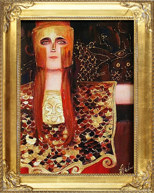 Gustav Klimt-Pallas Athena-47x37 Ölgemälde Handgemalt Leinwand Rahmen Sygniert, cena 64,90e+wys.5,90 http://www.go-bi.pl/produkty/obraz-03697.html