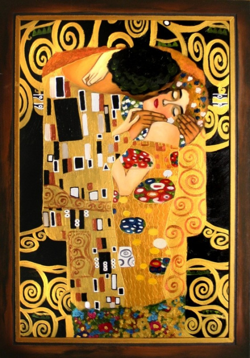 Gustav Klimt-Der Kuss-105x75 Ölgemälde Handgemalt Leinwand Rahmen Sygniert, cena 179e,wys,19,99 http://www.go-bi.pl/produkty/g15228-obraz-g15228.html